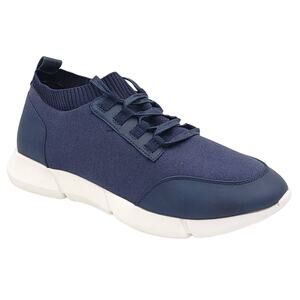 Bar III Men Lace Up Sock Sneakers Quinn Jogger Size US 9.5M Navy Blue Knit